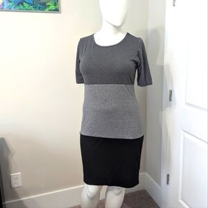 NWOT - Lularoe Julia Grey/Black Colorblock Dress Size XL
